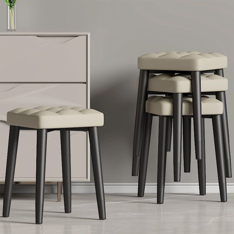 Solid Color Leather Standard Stool Modern Simple Square Stool Clearhalo 'furn' 'furn_ottomans_poufs' 'Furniture' 'Living Room Furniture' 'Ottomans & Poufs' 'ottomans_poufs' 1200x1200_2ba643fc-fb60-4f29-af6a-0248ca483d54