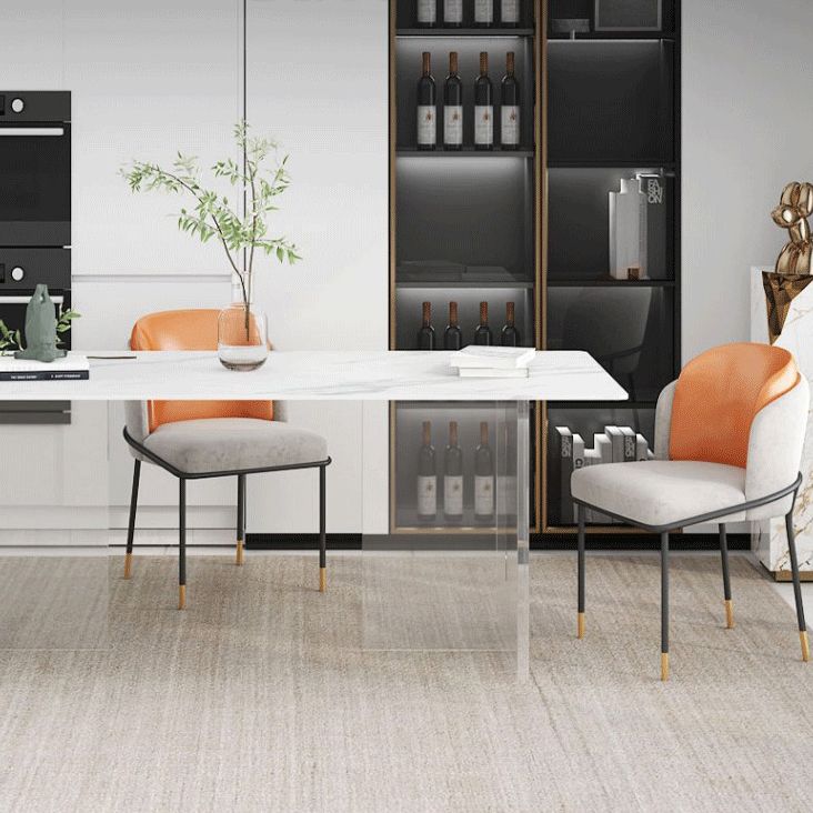 Stone Top Esstisch Industrial Rechtecktisch mit doppelter Sockelbasis