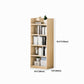 Solid Wood Bookshelf 9.8" W Natural Standard Bookcase with Rectangular Shelves