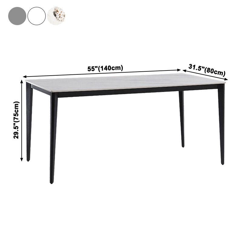 Industrial Sintered Stone Dining Scratch Resistant Table 4 Legs Base Rectangle Table for Home Clearhalo ' dining_table' 'Dining Tables & Seating' 'Dining Tables' 'furn' 'furn_dining_table' 'Furniture' 'furniture_dining_table' 'Kitchen & Dining Furniture' 'kitchen&dining_furn' 'kitchen' 'kitchen_dining_table' 1200x1200_2ba80d56-c957-49e1-9561-b4b41a7c50ba