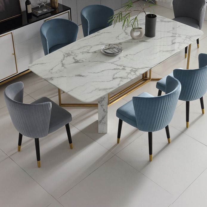 Traditional Luxury Dining Table Rectangle Stone Dining Table with Gold Frame Clearhalo ' dining_table' 'Dining Tables & Seating' 'Dining Tables' 'furn' 'furn_dining_table' 'Furniture' 'furniture_dining_table' 'Kitchen & Dining Furniture' 'kitchen&dining_furn' 'kitchen' 'kitchen_dining_table' 1200x1200_2ba88c55-b436-48b7-b122-32763a044825