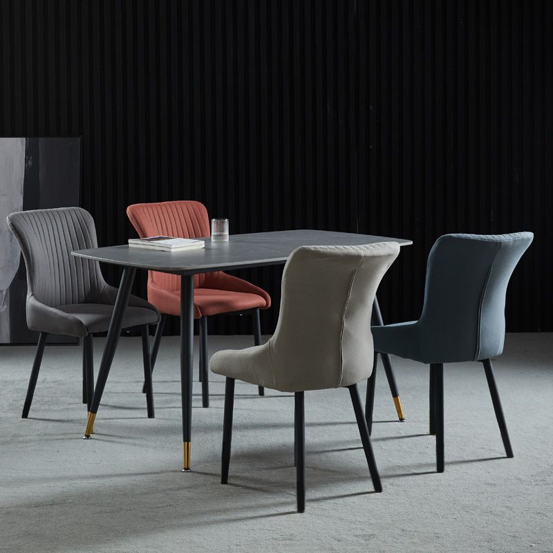 Modern Side Chair Leather Solid Back Armless Dining Chairs with Metal Legs Clearhalo ' kitchen&dining_furn' 'Dining Chairs' 'Dining Tables & Seating' 'dining_chair' 'Furniture' 'furniture_dining_chair' 'Kitchen & Dining Furniture' 'kitchen' 1200x1200_2ba939e5-f589-473d-bf0f-4ce5cc55a4eb