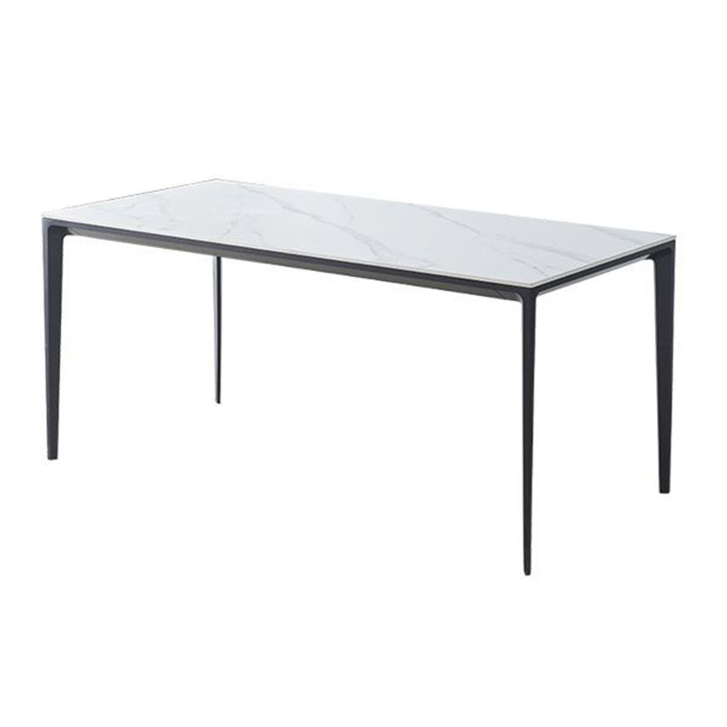 Contemporary Sintered Stone Dining Table Rectangle Table with Metal Legs for Home Use Clearhalo 'Dining Tables & Seating' 'Dining Tables' 'dining_table' 'furn' 'furn_dining_table' 'Furniture' 'Kitchen & Dining Furniture' 1200x1200_2bab988d-16b1-40b0-acdd-0f63de574498