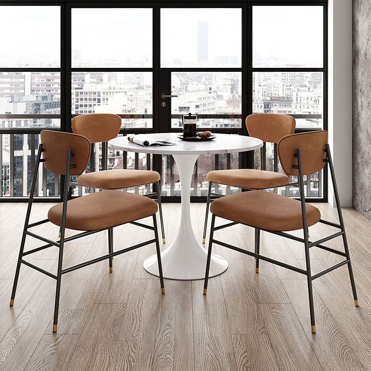 Modern 1/2/3/5 Pieces Dining Set Round Stone Dining Table for Kitchen Clearhalo 'Dining Room Sets' 'Dining Tables & Seating' 'dining_room_set' 'furn' 'furn_dining_room_set' 'Furniture' 'furniture_dining_room_set' 'Kitchen & Dining Furniture' 1200x1200_2bac2a52-fabe-45e8-8745-8bb697c42ad1
