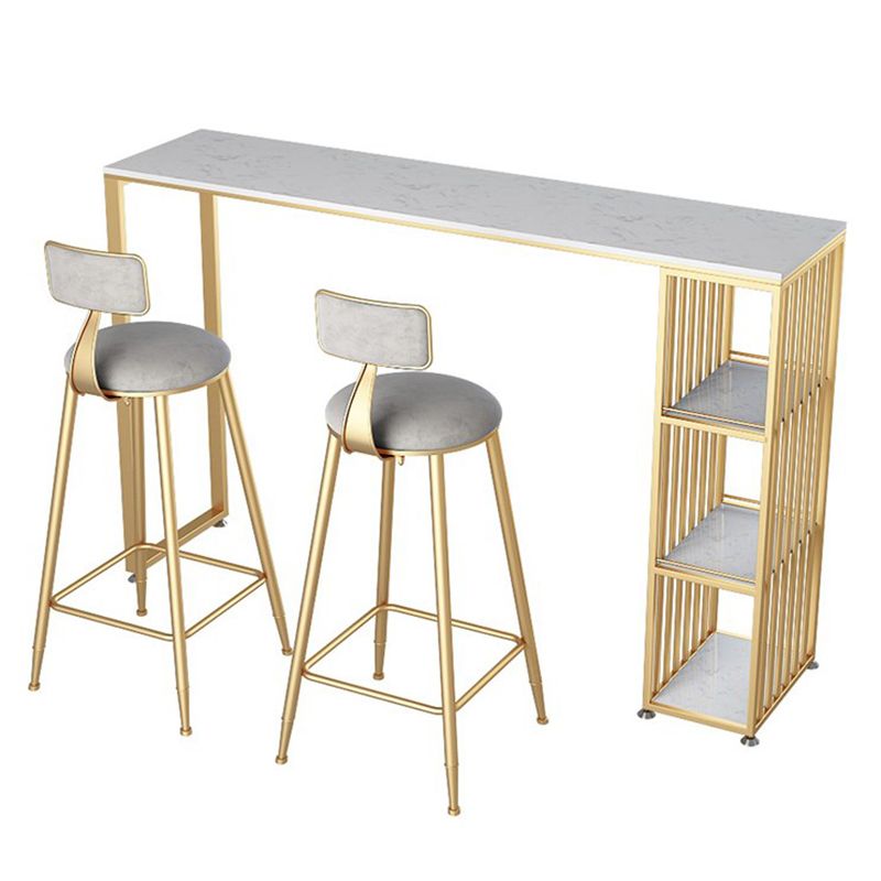 Tavolo da bar top in marmo per piccoli luoghi glam metallio tavolo da pub