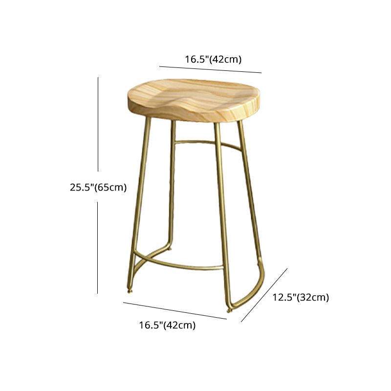 Glam Wood Counter Bar Stool Backless Saddle Seat Bar Stool with Iron Base Clearhalo 'Bar Furniture' 'Bar Stools' 'bar_stools' 'furn' 'furn_bar_stools' 'furniture_bar_stools' 'Kitchen & Dining Furniture' 'kitchen&dining_furn' 'kitchen' 'kitchen_furn' Furniture' 1200x1200_2bad3c3a-97ac-4e4e-a6ea-ed949f1a0bed
