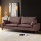 Imitated Leather Upholstered Sofa with Pillow Back Latex/sponge Padding Clearhalo 'Furniture' 'furniture_sofas' 'kitchen' 'kitchen_sofas' 'Living Room Furniture' 'Sofa' 'sofas' 1200x1200_2bad786c-0a80-45ae-b4ff-4a34c2cb9f8c