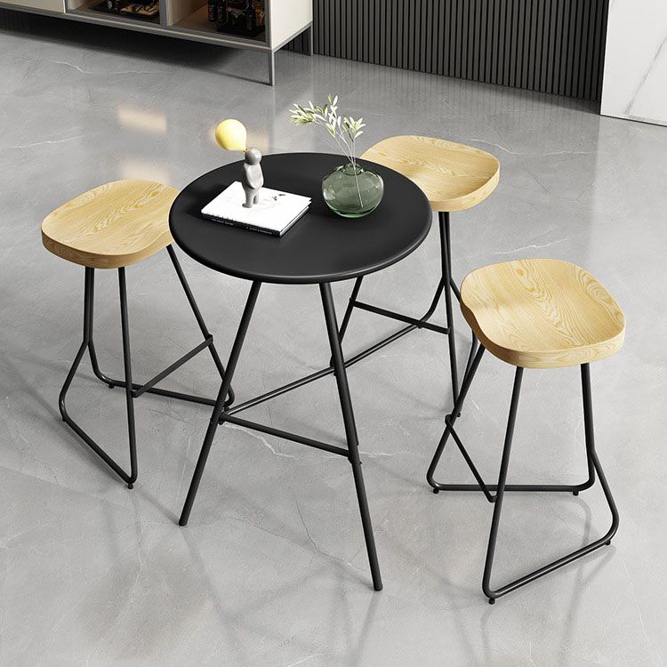 1/3/4/5 Pieces Industrial Iron Bar Table Set Round Bistro Set with Wood Top Clearhalo 'Bar Furniture' 'furn' 'furn_home_bar_bar_sets' 'Furniture' 'Home Bars & Bar Sets' 'home_bar_bar_sets' 'Kitchen & Dining Furniture' 1200x1200_2badc0f4-afec-48d7-8518-0123e3d6e210