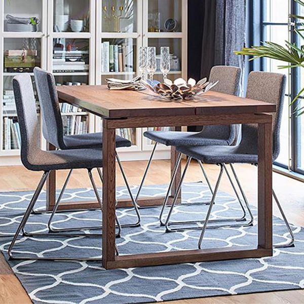 Minimalist Kitchen Standard Dining Table Solid Wood Rectangle Dining Table with Double Pedestal Clearhalo ' dining_table' 'Dining Tables & Seating' 'Dining Tables' 'furn' 'furn_dining_table' 'Furniture' 'furniture_dining_table' 'Kitchen & Dining Furniture' 'kitchen&dining_furn' 'kitchen' 'kitchen_dining_table' 1200x1200_2baf9a3f-955c-4682-bfb5-51023432a3a5