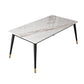 Metal and Slate Table Glam Style Simple Home Rectangular Dining Table
