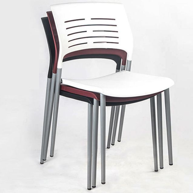 Chaise de bureau rembourrée sans bras Plastique Plastic Modern Office Chaise