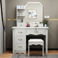 Make-up Vanity Standing Wooden 5-Drawers Mirror Contemporary