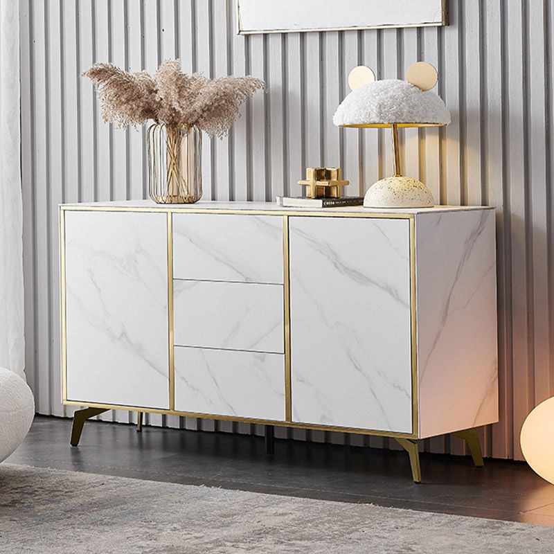 Contemporary Sideboard Table 3 Drawer Sideboard Cabinet for Kitchen Clearhalo 'buffet_sideboard' 'Buffets & Sideboards' 'furn' 'furn_buffet_sideboard' 'Furniture' 'Kitchen & Dining Furniture' 1200x1200_2bb1c58e-b16d-4e89-8440-c933735ab1d0