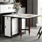 Modern Style White Dining Table Rectangle Drop-Leaf Dining Table for Home Use Clearhalo ' dining_table' 'Dining Tables & Seating' 'Dining Tables' 'furn' 'furn_dining_table' 'Furniture' 'furniture_dining_table' 'Kitchen & Dining Furniture' 'kitchen&dining_furn' 'kitchen' 'kitchen_dining_table' 1200x1200_2bb28a07-9cde-49be-961b-997f6a83e44b