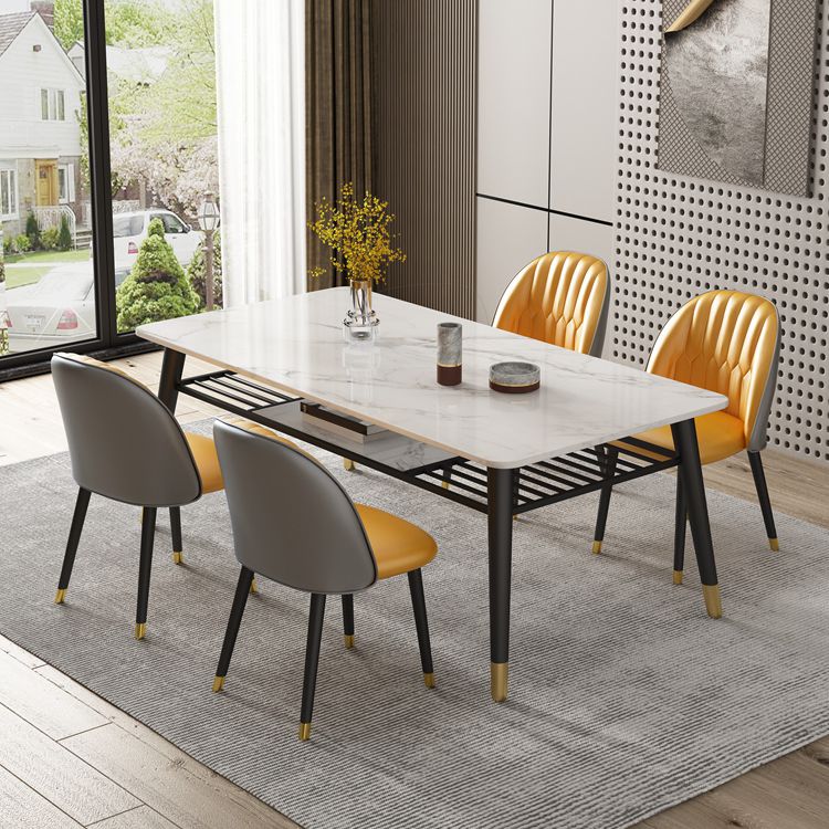 Modern Sintered Stone Top Standard Dining Table Rectangle Shape Dining Table for Kitchen Clearhalo ' dining_table' 'Dining Tables & Seating' 'Dining Tables' 'furn' 'furn_dining_table' 'Furniture' 'furniture_dining_table' 'Kitchen & Dining Furniture' 'kitchen&dining_furn' 'kitchen' 'kitchen_dining_table' 1200x1200_2bb32645-ae2b-43d6-80da-583e95021e2e
