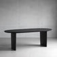 29"H Contemporary Writing Desk Oval Solid Wood Black Office Desk