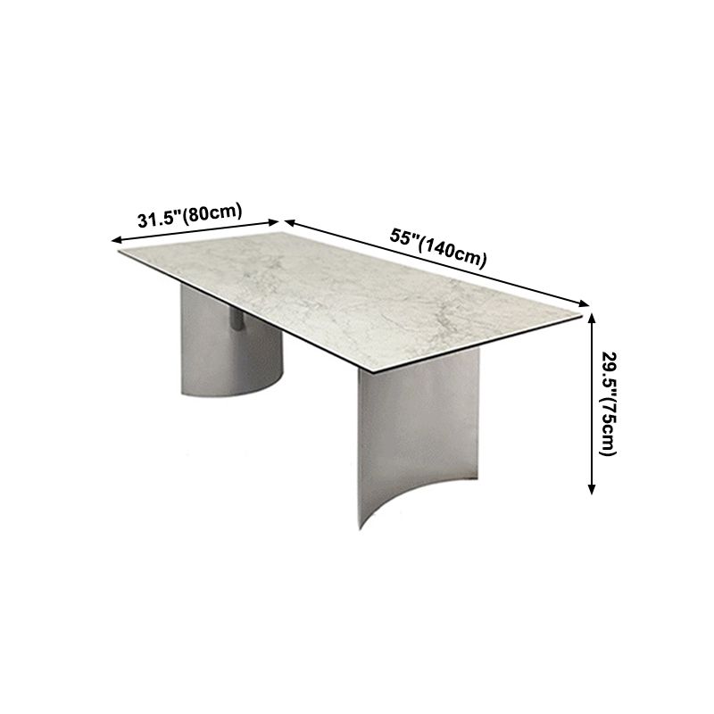 Metal Traditional Luxury Rectangle Table White Sintered Stone Table for Kitchen and Dining Room Clearhalo ' dining_table' 'Dining Tables & Seating' 'Dining Tables' 'furn' 'furn_dining_table' 'Furniture' 'furniture_dining_table' 'Kitchen & Dining Furniture' 'kitchen&dining_furn' 'kitchen' 'kitchen_dining_table' 1200x1200_2bb3889f-fe99-496a-a8df-76553575443b
