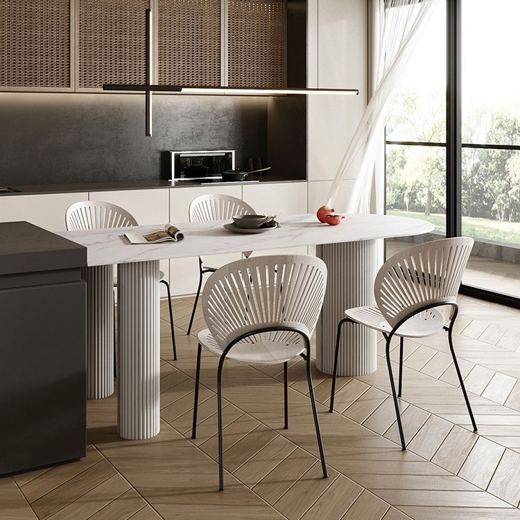 Contemporary Style Dining Table 3 Legs Dinette Table for Home Kitchen ...
