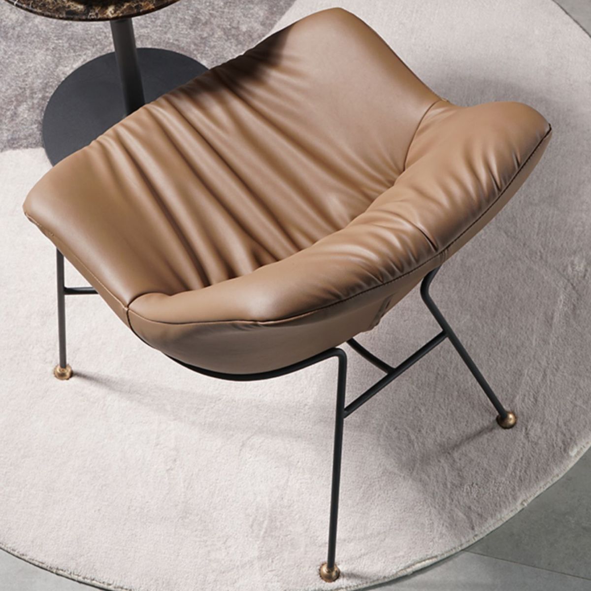 Contemporary Style Leather Chair Armless Chair with Metal Legs for Kitchen Clearhalo ' kitchen&dining_furn' 'Dining Chairs' 'Dining Tables & Seating' 'dining_chair' 'furn' 'furn_dining_chair' 'Furniture' 'furniture_dining_chair' 'Kitchen & Dining Furniture' 'kitchen' 1200x1200_2bb5ecd4-badf-42cc-9fa9-a89ee6ff97c6