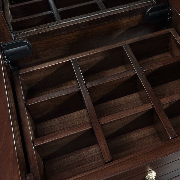 Tavolo da toeletta da toeletta in legno massiccio tradizionale tavolo da vanità per trucco a flip-top