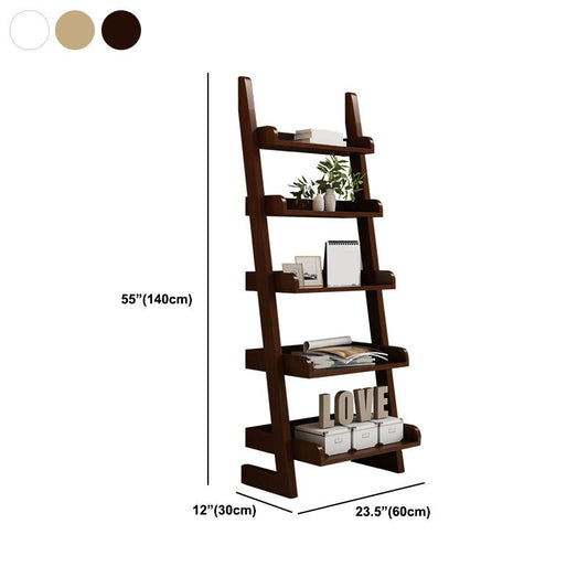 Modern Solid Wood Bookshelf Open Back 5-shelf Bookcase for Living Room
