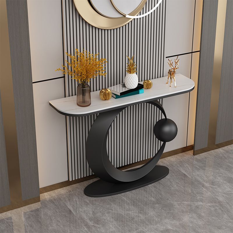 Contemporary Console Accent Table Half Moon Console Sofa Table Clearhalo 'Console Tables' 'console_tables' 'Entry & Mudroom Furniture' 'furn' 'furn_console_tables' 'Furniture' 1200x1200_2bb71a76-fa90-4b09-82b7-c813d949884d