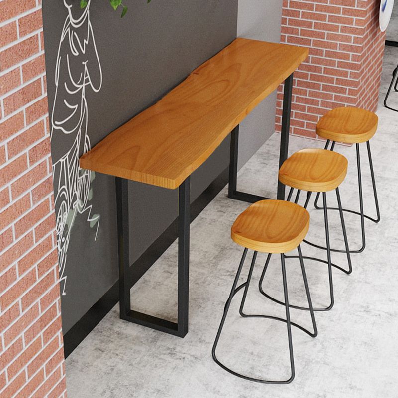 Rectangle Sled Base Solid Wood Bar Table for Kitchen Dining Room Clearhalo 'Bar Furniture' 'Bar Tables' 'bar_tables' 'furn' 'furn_bar_tables' 'Furniture' 'Kitchen & Dining Furniture' 1200x1200_2bb7b629-8ec7-4369-b028-d38d3ffac7b6