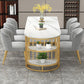 Glam Style Sintered Stone Dining Table Freeform Shape Table with Double Pedestal Base Clearhalo ' dining_table' 'Dining Tables & Seating' 'Dining Tables' 'furn' 'furn_dining_table' 'Furniture' 'furniture_dining_table' 'Kitchen & Dining Furniture' 'kitchen&dining_furn' 'kitchen' 'kitchen_dining_table' 1200x1200_2bb7cae5-c8d6-436e-8c1c-712eb0c7a07f