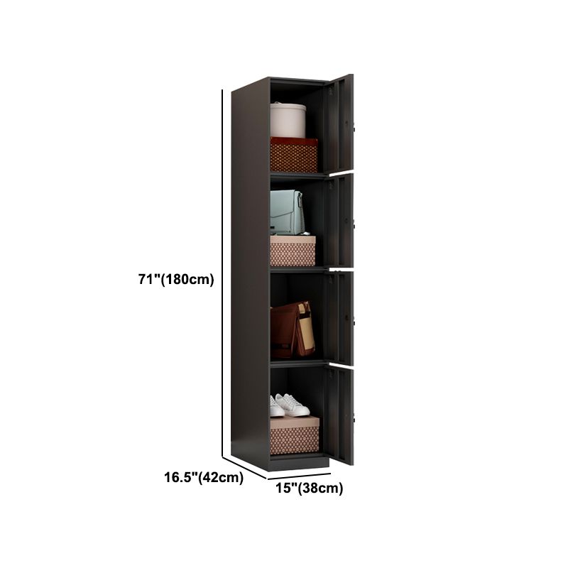 Metal Industrial Cabinet with Hinged Door Black Steel Storage Cabinet for Home Clearhalo 'Armoires & Wardrobes' 'armoires_wardrobes' 'Bedroom Furniture' 'furn' 'furn_armoires_wardrobes' 'Furniture' 1200x1200_2bb7dd92-cd8a-4cca-8324-2f54341da1bb