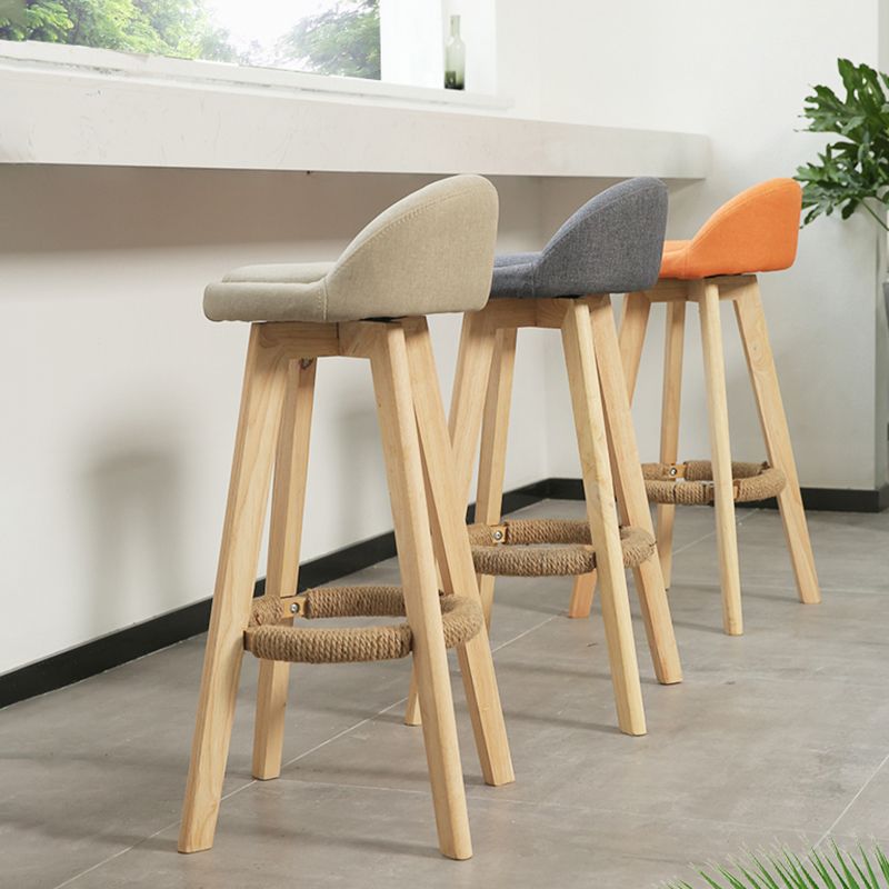 Scandinavia Bar-stool Wooden Legs Round Seat Bar Stool for Kitchen Clearhalo 'Bar Furniture' 'Bar Stools' 'bar_stools' 'furn' 'furn_bar_stools' 'furniture_bar_stools' 'Kitchen & Dining Furniture' 'kitchen&dining_furn' 'kitchen' 'kitchen_furn' Furniture' 1200x1200_2bb88833-c6bb-4ac9-8b6c-35420071345b