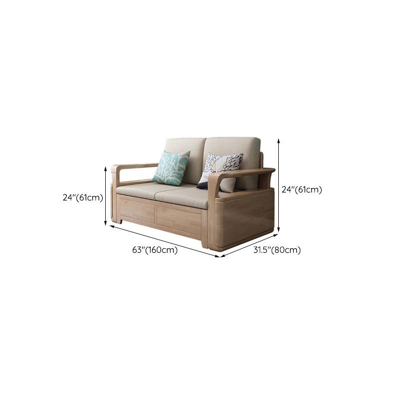 24 "H Scandinavo di divano sezionale in tessuto crema sezionale