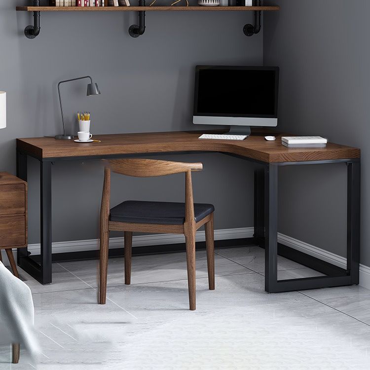 29,25 inch Hoogte Industrial Office Desk Solid Wood L-Shape Writing Desk