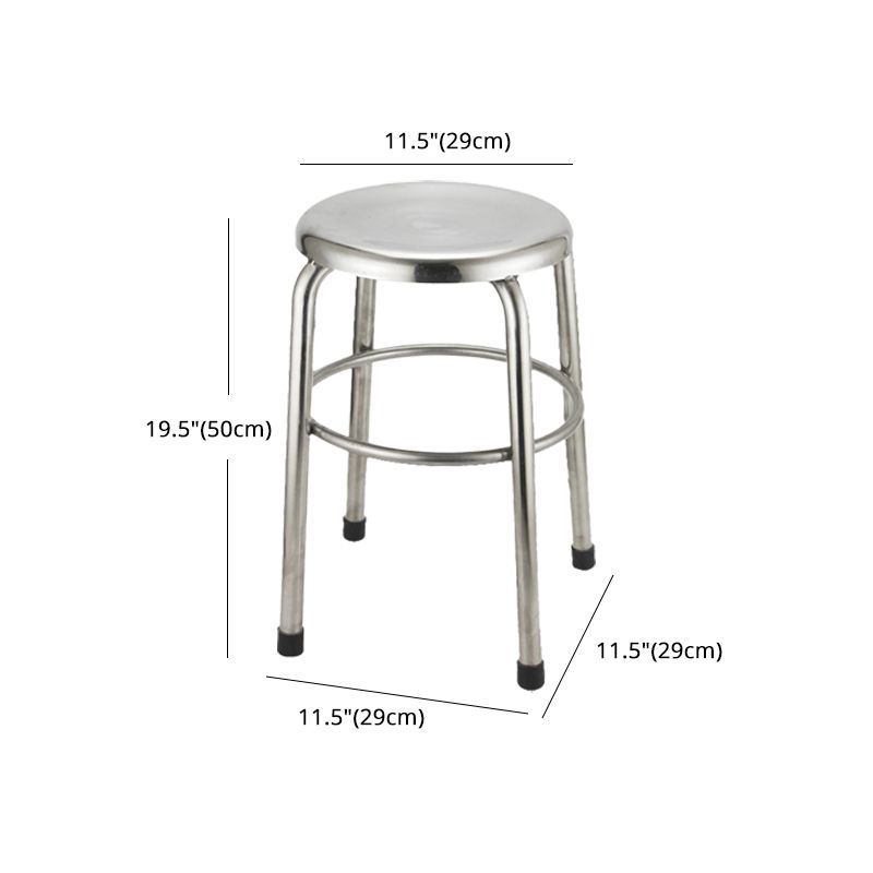 Industrial Style Stainless Steel Bar-stool Round Seat Counter Stool for Kitchen Clearhalo 'Bar Furniture' 'Bar Stools' 'bar_stools' 'furn' 'furn_bar_stools' 'furniture_bar_stools' 'Kitchen & Dining Furniture' 'kitchen&dining_furn' 'kitchen' 'kitchen_furn' Furniture' 1200x1200_2bba9f36-9dcd-471d-95e0-3eee11a5471a