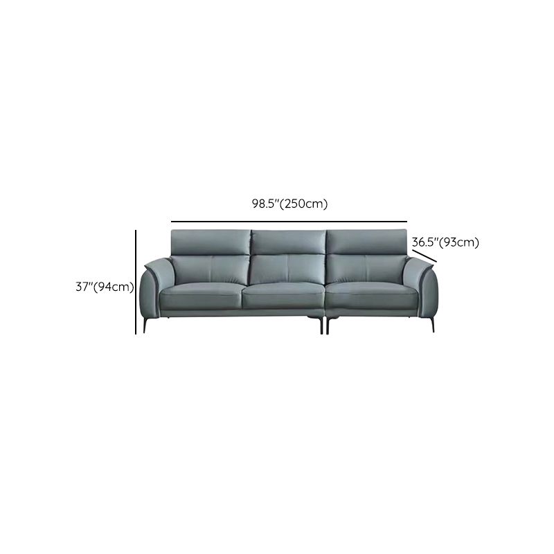 Flared Arms Sectionals Genuine Leather Sectional Sofa for Living Room Clearhalo 'furn' 'furn_sectionals' 'Furniture' 'Living Room Furniture' 'Sectionals' 1200x1200_2bba9fd3-e1f3-4665-8b2b-180832dd1822