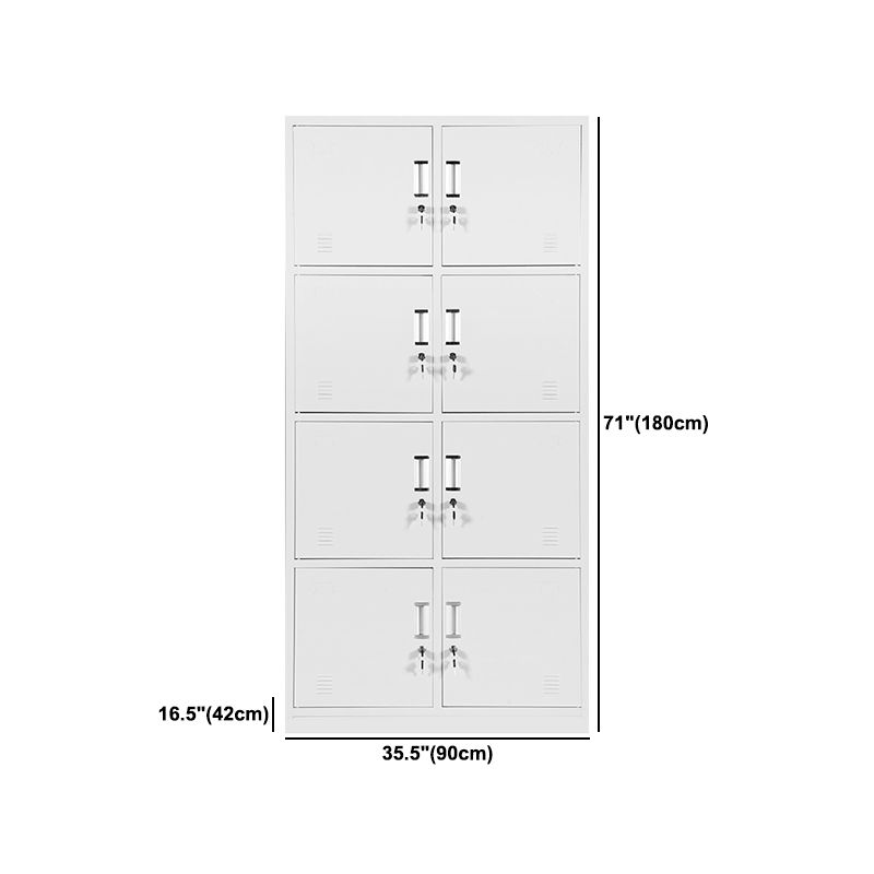White Hinged Wardrobe Cabinet Contemporary Steel Wardrobe Armoire Clearhalo 'Armoires & Wardrobes' 'armoires_wardrobes' 'Bedroom Furniture' 'furn' 'furn_armoires_wardrobes' 'Furniture' 1200x1200_2bbb24c1-37fc-4eb8-8bc7-7951e4e86135
