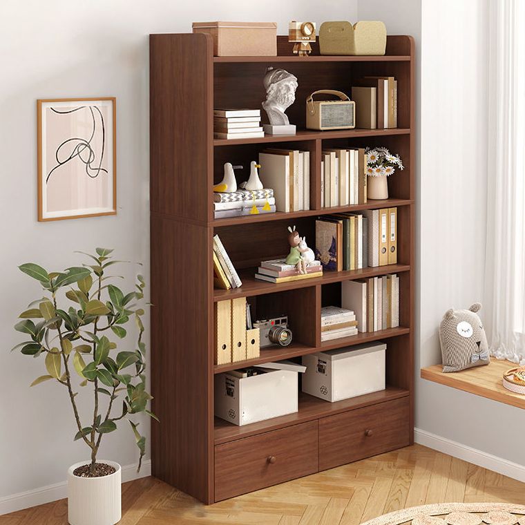 Wooden Closed Back Bookcase Modern Standard Bookshelf for Home Clearhalo 'Bookcases' 'furn' 'furn_bookcases' 'Furniture' 'Office Furniture' 1200x1200_2bbbff0f-1c90-4dd0-9ce8-1d95a600dd3d