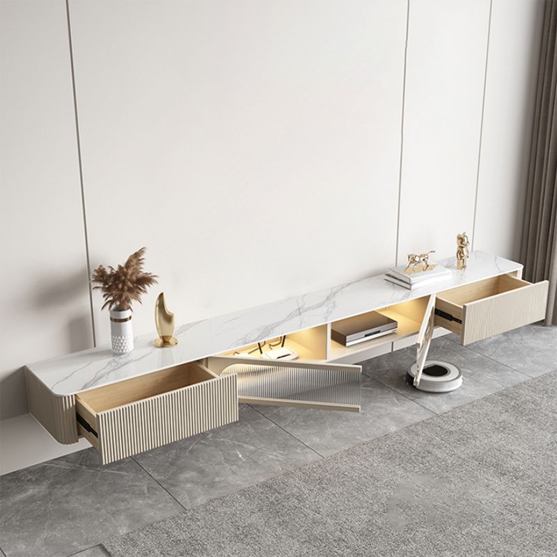 Contemporary Media Console Floating Stone Stand Console with Doors Clearhalo 'furn' 'furn_tv_stands_entertainment_centers' 'Furniture' 'Living Room Furniture' 'TV Stands & Entertainment Centers' 'TV Stands & Media Storage Furniture' 'tv_stands_entertainment_centers' 1200x1200_2bbd40fb-3bca-4009-b4db-c66130110010