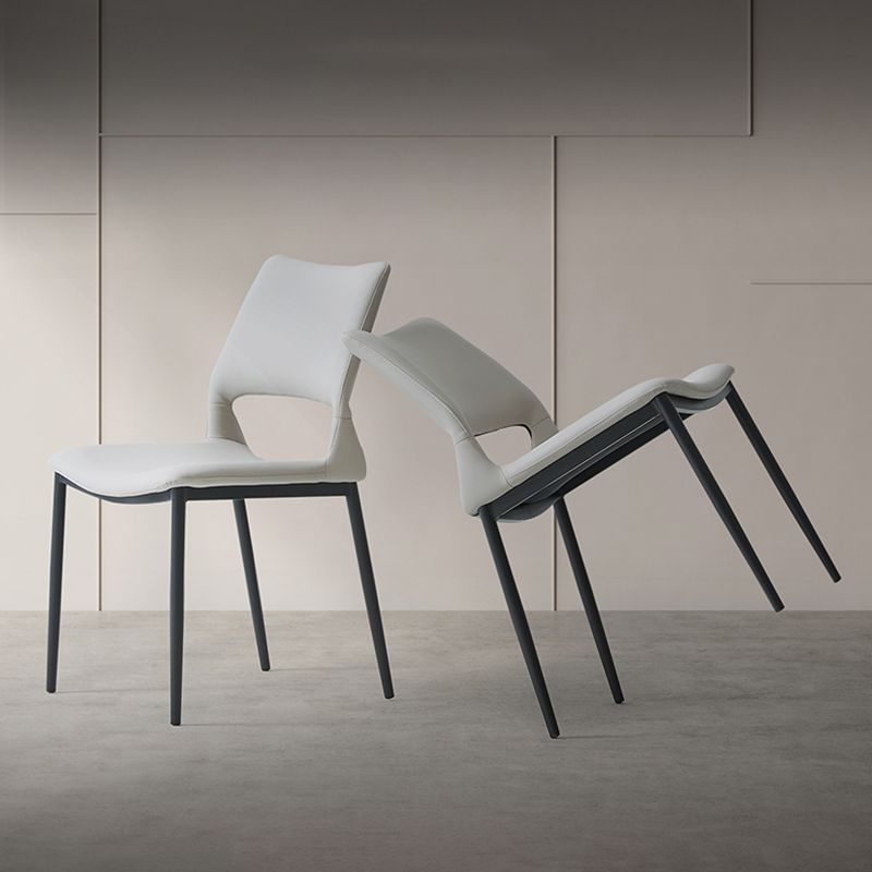 Minimalist Open Back Dining Side Chairs Leather Dining Side Chair for Home Clearhalo ' kitchen&dining_furn' 'Dining Chairs' 'Dining Tables & Seating' 'dining_chair' 'furn' 'furn_dining_chair' 'Furniture' 'furniture_dining_chair' 'Kitchen & Dining Furniture' 'kitchen' 1200x1200_2bbe35f5-8a8f-4cca-9cf5-1ee9aa52e662
