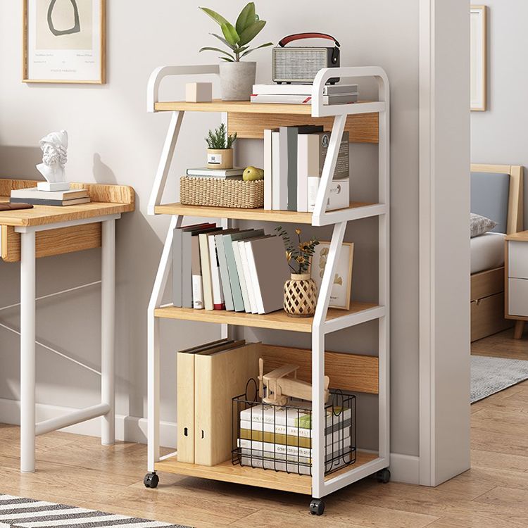 Industrial Style Wooden Bookshelf Open Home Shelf Bookcase with Caster Wheels Clearhalo 'Bookcases' 'furn' 'furn_bookcases' 'Furniture' 'furniture_bookcases' 'Office Furniture' 1200x1200_2bbf4435-9e16-456f-9505-f510708d1b36