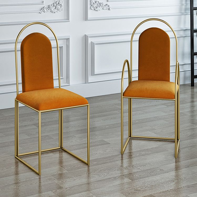 Glam Metal Dining Room Chairs Upholstered Side Armchair for Home Use Clearhalo ' kitchen&dining_furn' 'Dining Chairs' 'Dining Tables & Seating' 'dining_chair' 'furn' 'furn_dining_chair' 'Furniture' 'furniture_dining_chair' 'Kitchen & Dining Furniture' 'kitchen' 1200x1200_2bc1992f-1469-4fe1-a9cc-5952952e66e0