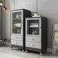 Mobile moderno mobile in finto vetrina in legno con porte di vetro per camera da letto, 19 "l x 16" w