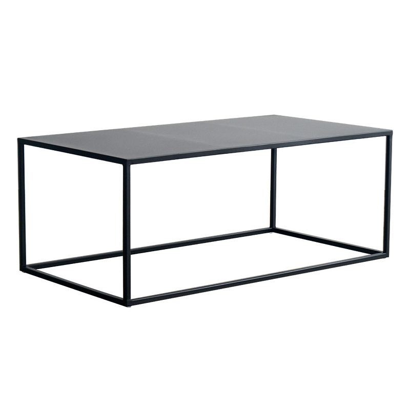 Iron Square Coffee Table with Fram Base in Black Mid-Century Modern