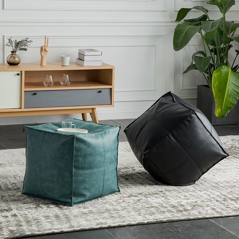 Modern Square Pouf Leather Water Resistant Pouf for Living Room Clearhalo 'furn' 'furn_ottomans_poufs' 'Furniture' 'Living Room Furniture' 'Ottomans & Poufs' 'ottomans_poufs' 1200x1200_2bc85445-9bbd-436b-822e-e553d8a9bb0c