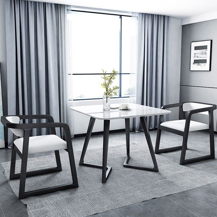 Industrial Square Shape Sintered Stone Dining Table White Standard Dining Table for Kitchen Clearhalo ' dining_table' 'Dining Tables & Seating' 'Dining Tables' 'furn' 'furn_dining_table' 'Furniture' 'furniture_dining_table' 'Kitchen & Dining Furniture' 'kitchen&dining_furn' 'kitchen' 'kitchen_dining_table' 1200x1200_2bc8632e-f1a8-4f23-952d-a4de6e3dfeeb
