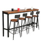 Rectangle Bar Pub Table Set 1/5 Pcs Iron Frame Bar Table and Stools Clearhalo 'Bar Furniture' 'furn' 'furn_home_bar_bar_sets' 'Furniture' 'Home Bars & Bar Sets' 'home_bar_bar_sets' 'Kitchen & Dining Furniture' 1200x1200_2bcb406a-6632-4094-84e0-086f7b9a93c2
