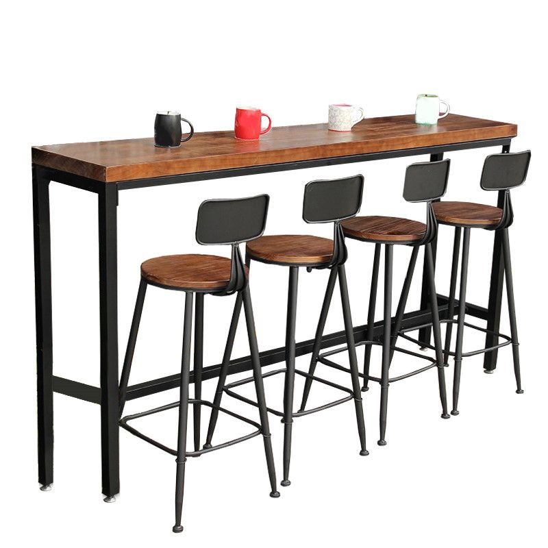 Rectangle Bar Pub Table Set 1/5 Pcs Iron Frame Bar Table and Stools Clearhalo 'Bar Furniture' 'furn' 'furn_home_bar_bar_sets' 'Furniture' 'Home Bars & Bar Sets' 'home_bar_bar_sets' 'Kitchen & Dining Furniture' 1200x1200_2bcb406a-6632-4094-84e0-086f7b9a93c2