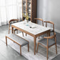 Mid-Century Modern Rectangle Dining Table Sintered Stone Table with 4 Legs Wood Base Clearhalo ' dining_table' 'Dining Tables & Seating' 'Dining Tables' 'furn' 'furn_dining_table' 'Furniture' 'furniture_dining_table' 'Kitchen & Dining Furniture' 'kitchen&dining_furn' 'kitchen' 'kitchen_dining_table' 1200x1200_2bcbb16f-c603-4cd1-bb8a-4c750f3e3875