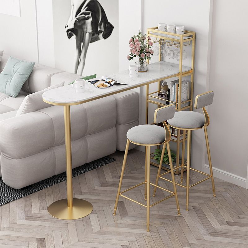Modern 1/3 Pieces Bar Table Set Stone Counter Table with High Stools for Cafe Living Room Clearhalo 'Bar Furniture' 'furn' 'furn_home_bar_bar_sets' 'Furniture' 'Home Bars & Bar Sets' 'home_bar_bar_sets' 'Kitchen & Dining Furniture' 1200x1200_2bcc7b53-256f-4687-a4f5-32496c564198