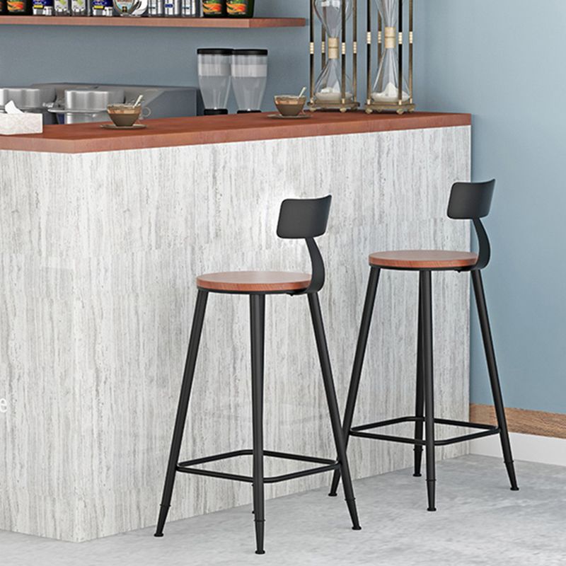 Modern Armless Backrest Counter Stool Iron Household Bar Stool with Cushion Clearhalo 'Bar Furniture' 'Bar Stools' 'bar_stools' 'furn' 'furn_bar_stools' 'furniture_bar_stools' 'Kitchen & Dining Furniture' 'kitchen&dining_furn' 'kitchen' 'kitchen_furn' Furniture' 1200x1200_2bcfd082-8210-428b-9e30-87277ca14700
