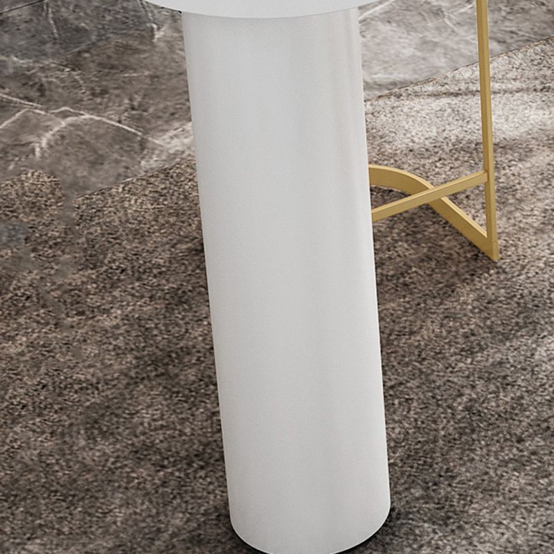 Contemporary White Double Pedestal Bar Table Wood and Iron Bar Dining Table Clearhalo 'Bar Furniture' 'Bar Tables' 'bar_tables' 'furn' 'furn_bar_tables' 'Furniture' 'Kitchen & Dining Furniture' 1200x1200_2bd0a4f5-c223-437f-a372-7f217c6403f1